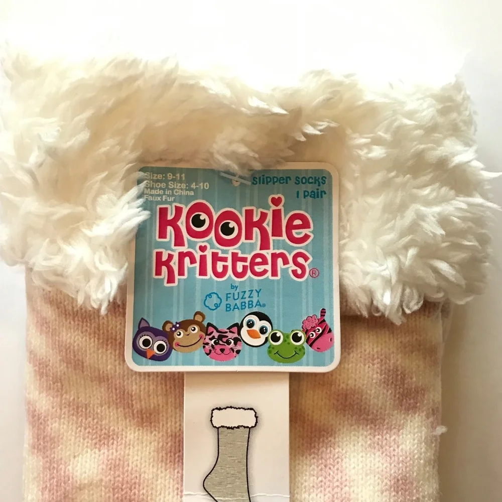 Slipper Socks Slippers Fuzzy Faux Fur KOOKIE KRITTERS Socks